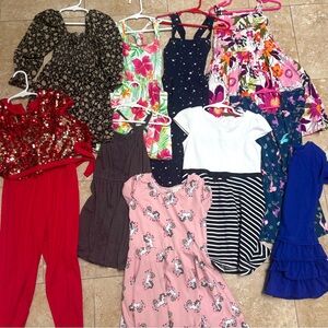 Girls size 6 huge lot of dresses, jumpsuits and rompers  10 items